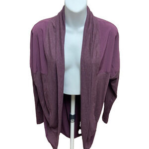 Lucy Womens Sweater Size Small Long Sleeve Cardigan Duster Purple Top Casual